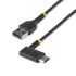 StarTech.com USB 2.0 Cable, Male USB A to Male USB C Rugged USB-A to Right Angle USB-C Charging Cable, 0.15m