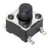 IP40 Silver Hard Actuator Tactile Switch, SPST 50 mA Surface Mount
