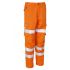 Leo Workwear CL01-O Orange Hi-Vis, Stain Resistant, Waterproof Hi Vis Trousers, 98 → 106cm Waist Size