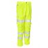 Leo Workwear CL01-Y Yellow Hi-Vis, Stain Resistant, Waterproof Hi Vis Trousers, 74 → 82cm Waist Size