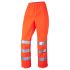 Leo Workwear LL02-O Orange Breathable, Hi-Vis Hi Vis Trousers, 62 → 68cm Waist Size