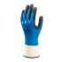 Showa Blue Nylon, Polyester Grip and Abrasion Resistance, Oil Resistant, Wet Resistance Work Gloves, Size 6 - S,