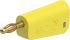 Staubli Yellow Plug Test Plug, Screw Termination, 32A, 30V ac, Gold Plating