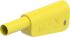 Staubli Yellow Plug Test Plug, Solder Termination, 32A, 1kV, Gold Plating