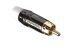 Amphenol Audio Black Chrome Cable Mount RCA Plug, Gold, 10A