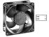 Axiální ventilátor, řada: AxiACi 120 AC, 120 x 120 x 38mm, průtok vzduchu: 64m³/h 1.1W 115 V AC, 230 V AC