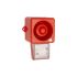 Clifford & Snell YL50 Hi Vis Series Clear Sounder Beacon, 24 V dc, IP66, Wall or Bulkhead, 112dB at 1 Metre