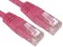 RS PRO Cat6 Straight Male RJ45 to Straight Male RJ45 Ethernet Cable, UTP, Pink PVC Sheath, 1m