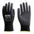 Uniglove 290B* Black Polyester (Liner) Abrasion Resistant, General Purpose Work Gloves, Size 6, XS, Polyurethane Coating