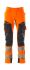 19279-510 Orange/Navy Water Repellent Hi Vis Work Trousers, 31in Waist Size