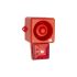 Clifford & Snell YL50 Hi Vis Series Red Sounder Beacon, 24 V dc, IP66, Bulkhead, Flat Wall, 112dB at 1 Metre