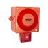 Clifford & Snell YL80 Hi Vis Series Red Sounder Beacon, 48 V dc, IP66, Bulkhead, Flat Wall, 116dB at 1 Metre