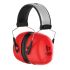 JSP Sonis Ear Defender with Headband, 37dB, Black, Red