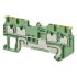 Omron XW5G Series Green/Yellow DIN Rail Terminal Block, 1.5mm², 1-Level, Push In Termination
