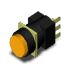 Omron A16 Series Push Button Switch, Momentary, Panel Mount, SPDT, Yellow LED, 30V dc, IP65