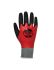 Traffi TG1072 Black/Red Acrylic, Nylon (Liner) Cut Resistant Gloves, Size 7, Small, Nitrile Coating
