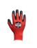 Traffi TG1125 Red Polyester (Liner) Safety Gloves, Size 8, Medium, Nitrile Foam Coating