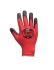 Traffi TG1360 Black/Red Elastane, Nylon Safety Gloves, Size 6, XS, Polyurethane Coating