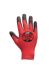 Traffi TG1360 Black/Red Elastane, Nylon Safety Gloves, Size 7, Small, Polyurethane Coating