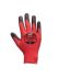 Traffi TG1360 Black/Red Elastane, Nylon Safety Gloves, Size 10, XL, Polyurethane Coating