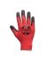Traffi TG1360 Black/Red Elastane, Nylon Safety Gloves, Size 11, XXL, Polyurethane Coating