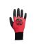 Traffi TG1850 Black/Red Elastane, Nylon Safety Gloves, Size 7, Small, Natural Rubber Coating