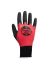 Traffi TG1850 Black/Red Elastane, Nylon Safety Gloves, Size 9, Large, Natural Rubber Coating
