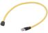 HARTING Cat6a Straight Male Type A Chinese Plug to Straight Male RJ45 Ethernet Cable, None, Yellow PVC Sheath, 1m