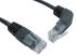 RS PRO Cat5e Straight Male RJ45 to Right Angle Male RJ45 Ethernet Cable, UTP, Black PVC Sheath, 500mm