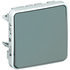 Legrand Plexo Lichtschalter, Wand-Montage Quadratischer Drucktastenbetätiger IP 55, 1-polig, 1 Wege 10A, 250V Grau, PP