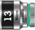 Wera 1/4 in Drive 23mm Standard Socket, 6 point, 90 mm Overall Length