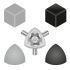 Bosch Rexroth Grey Polypropylene Corner Bracket Cap, 20 x 20R Strut Profile