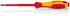 Knipex Slotted Insulated Screwdriver, 4 mm Tip, 100 mm Blade, VDE/1000V, 202 mm Overall