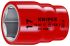 Knipex 1/2 in Drive 1/2in Insulated Standard Socket, 6 point, VDE/1000V, 55 mm Overall Length