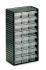 Treston 灰色 零件柜, 550mm高 x 310mm宽 x 180mm深, 24个抽屉, 聚丙烯 (PP)外框