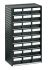 Treston 24 Drawer Storage Unit, PP, 550mm x 310mm x 180mm, Black