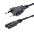 StarTech.com Straight CEE 7/16 Plug to Straight IEC C7 Socket Power Cable, 2m