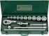 STAHLWILLE 24-Piece Metric 3/4 in Standard Socket Set with Ratchet, 6 point