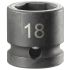 Facom 18mm, 1/2 in Drive Impact Socket, 23 mm length