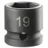 Facom 1/2 Zoll, 19mm Stubby-Steckschlüssel Schlag-Steckschlüssel CrMo-Stahl, 24 mm