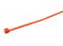 RS PRO Cable Tie, 100mm x 2.5 mm, Orange Nylon, Pk-250