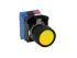 Idec HW Series Series Push Button, Momentary, Panel Mount, 22.3mm Cutout, 1NO + 1NC, Yellow LED, 600V, IP20, IP65