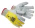 Tilsatec 204 Grey, Yellow Leather Cut Resistant, Puncture Resistant Work Gloves, Size 8, Leather Coating