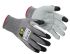 Tilsatec 53-7191 Grey Yarn Cut Resistant Work Gloves, Size 7, Foam Nitrile, Leather Coating