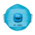 JSP SpringFit Series Disposable Face Mask for Aerosols, Liquid, Toxic Protection, FFP3, Valved, Fold Flat, 10Box per