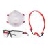 Milwaukee General Personal Protection Kit Containing Ear Plug, Enhanced Safety Glasses, FFP2 Respirator With Valve