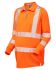 Leo Workwear Lang Orange 42 L56 Warnschutz Polohemd
