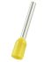 RS PRO Insulated Bootlace Ferrule, 12mm Pin Length, 1.7mm Pin Diameter, 1mm² Wire Size, Yellow