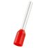 RS PRO Insulated Bootlace Ferrule, 12mm Pin Length, 1.7mm Pin Diameter, 1mm² Wire Size, Red