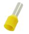 RS PRO Insulated Bootlace Ferrule, 12mm Pin Length, 3.5mm Pin Diameter, 6mm² Wire Size, Yellow